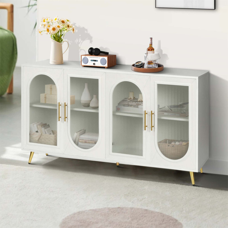 TV Stand For 65+ Inch TV, Antique White