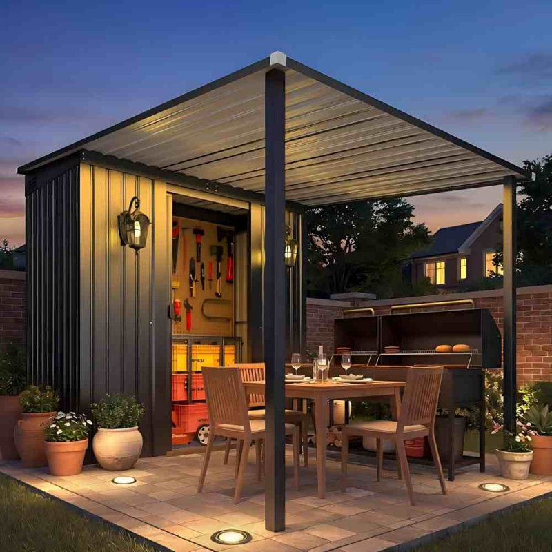 Pavillon de jardin extérieur en métal 5 pi x 8 pi AECOJoy