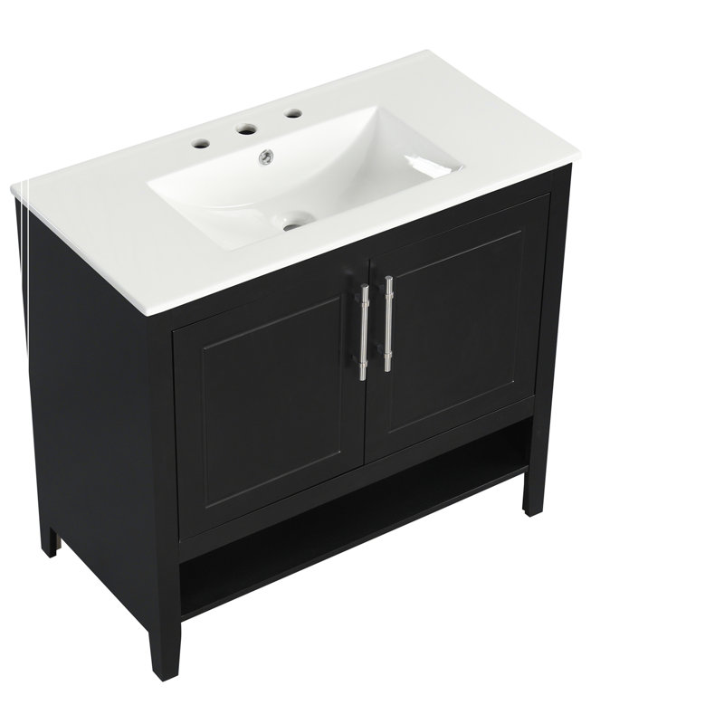 Meuble-lavabo multifonctionnel avec portes et tiroirs 36 po avec lavabo 36 po