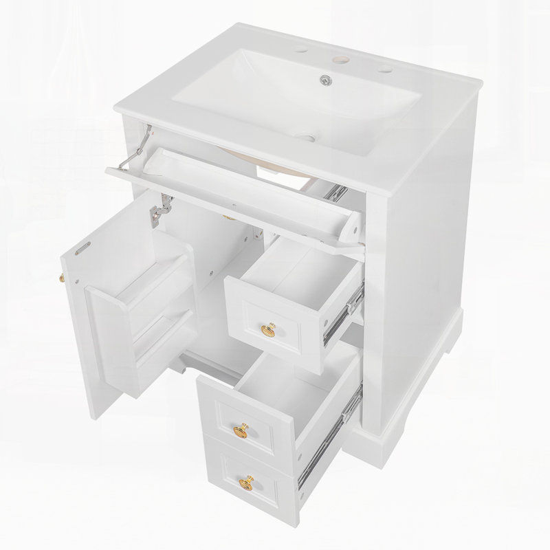 24" Bathroom Vanity with Sink, White