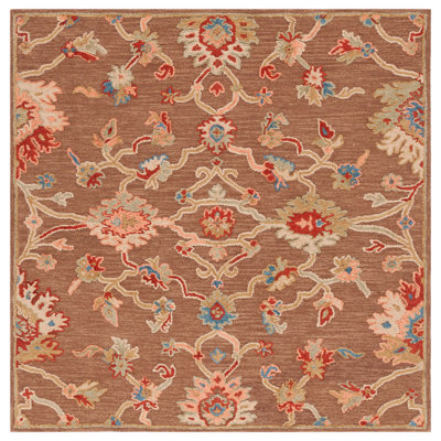 Tapis en coton beige / brun foncé Metro