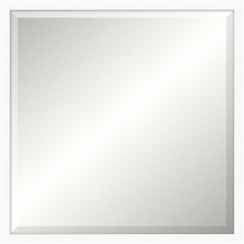 Miroir Davenport, Carrée, Blanc mat, 23,75 po x 23,75 po