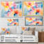 «Pastel Color Geometric Ink Explosion III», art mural géométrique-358728627-358728626