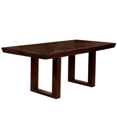 Tamarah Espresso Wood Double Pedestal Dining Table Seats 8