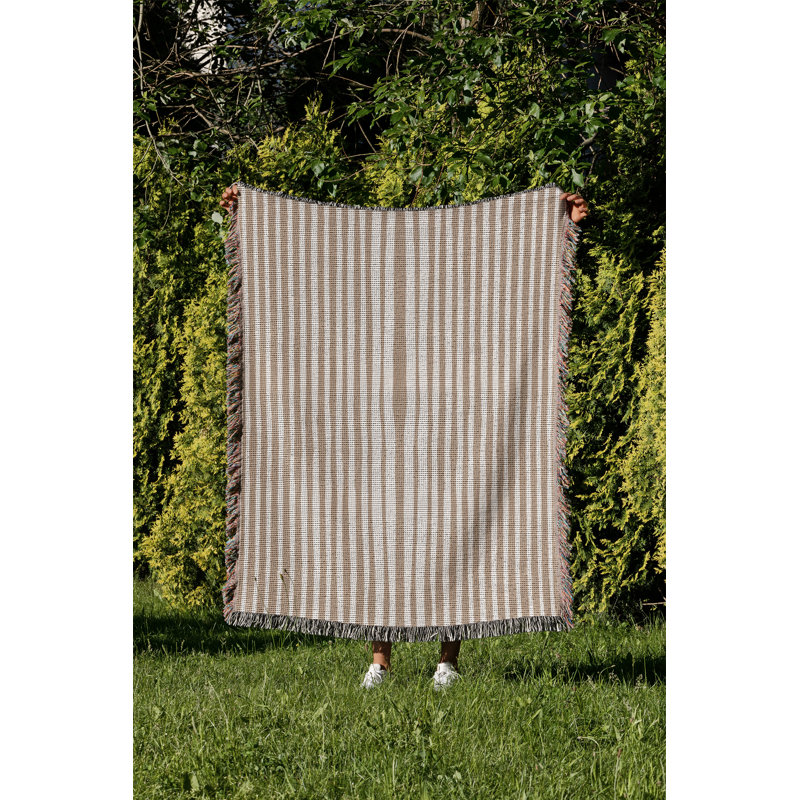 Jeté en coton River, 50 x 70, Beige