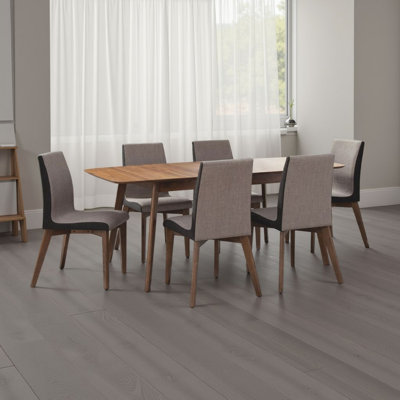 Ensemble de salle à manger extensible Keylianis en brun et gris