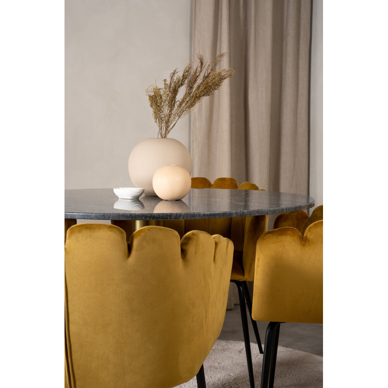 Monticello 4 - Person Dining Set, Gold