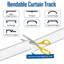 Rail de rideau flexible pliable, 16,4 pi (5 m), support de plafond pour rail de rideau avec système de rideau de rail, paravent, tringle à rideaux de plafond, rail de plafond pour rideaux de véhicule récréatif, blanc
