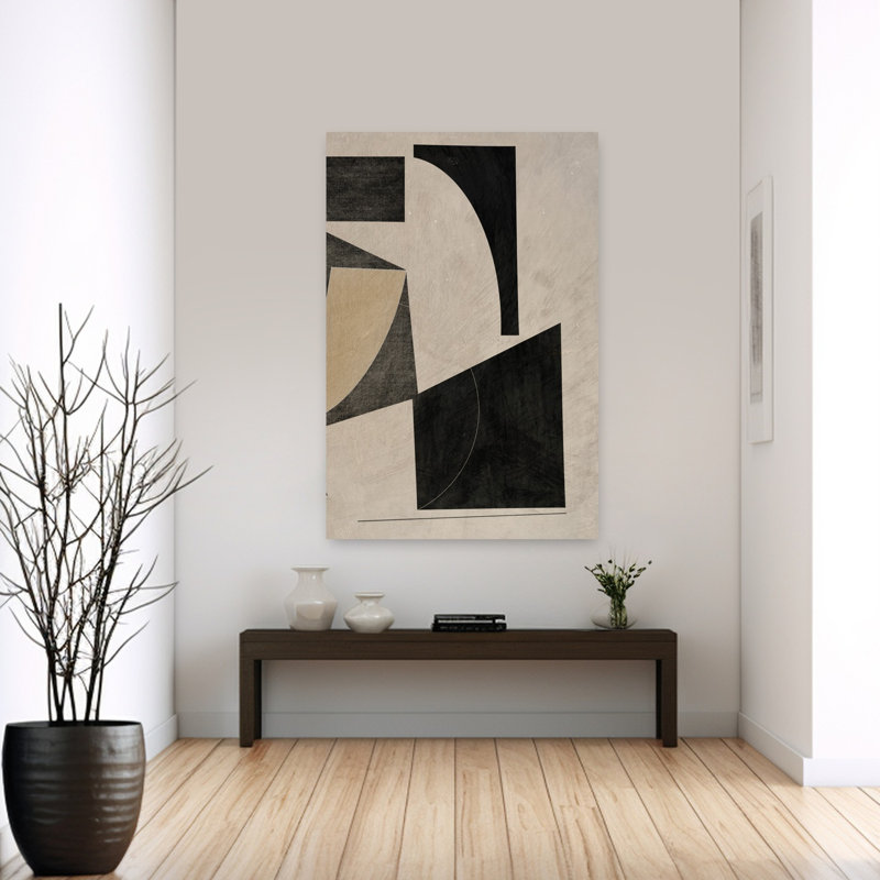 Art contemporain abstrait géométrique contemporain, H 60 po x l 40 po