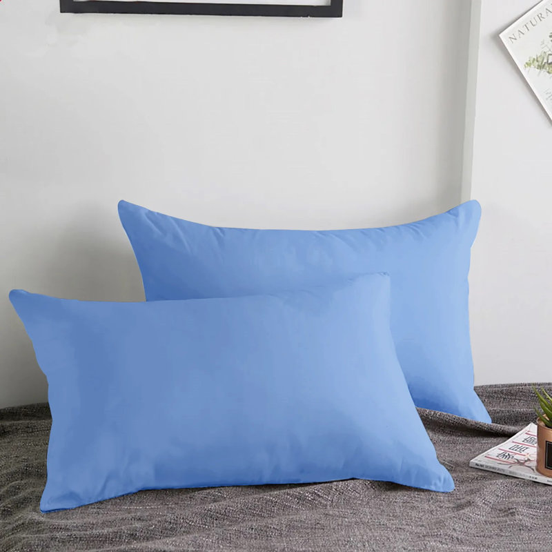 Set of 2 Super Soft Microfiber Pillow Covers - Breathable, Easy Care, Ultra Soft Microfiber Fabric, Light Blue