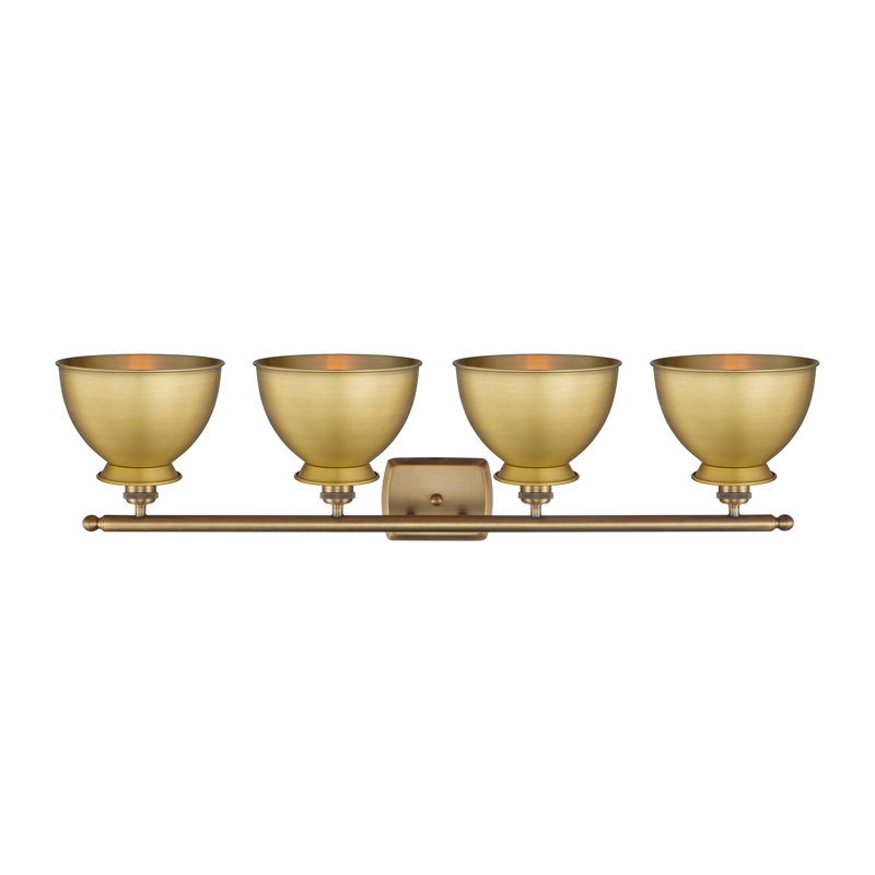 Éclairage pour meuble-lavabo à intensité variable à 4 lumières Arev, Laiton brossé, Laiton brossé, Ampoule non incluse