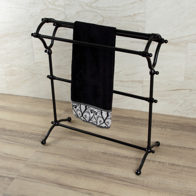 Porte-serviettes sur pied Edenscape, Noir mat