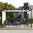 Sunjoy Outdoor Pergola 10 x 12 ft. Steel Pergolas with White Adjustable Shade and Privacy Screen for Backyard