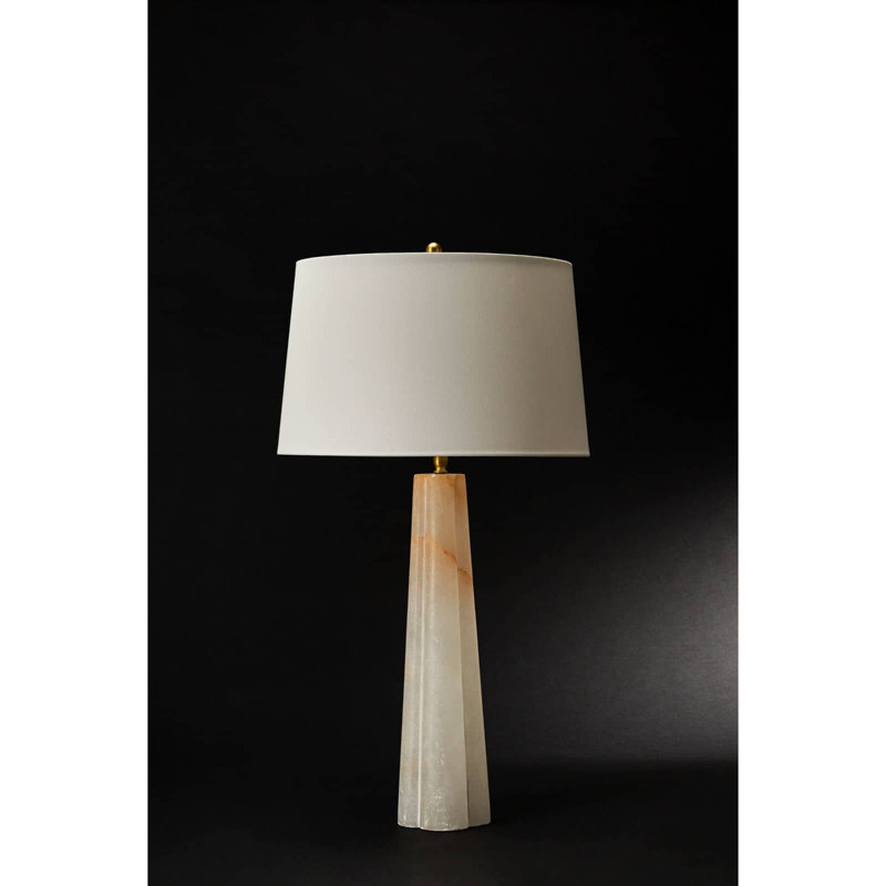 Grande lampe de table en albâtre Quatrefoil