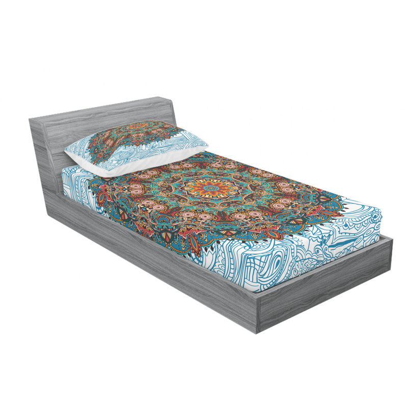 Microfiber Floral Sheet Set, Twin XL Sheet Set with Fitted Sheet