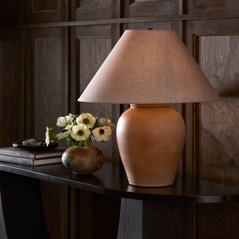 Russo Table Lamp, Aged Natural Terracotta