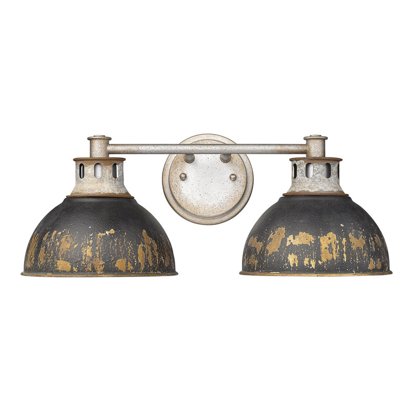 Éclairage de salle de bain 2 lumières à intensité variable Chingford, Fer noir antique
