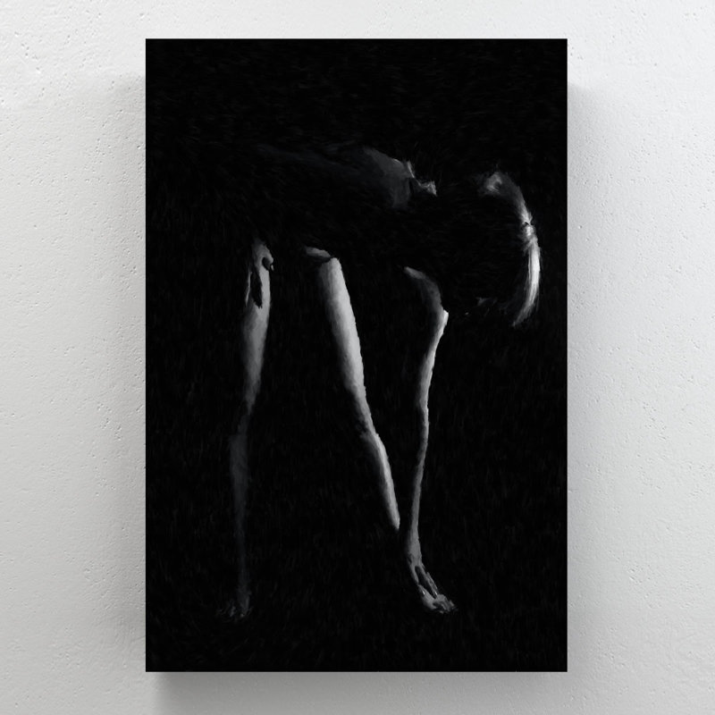 «Woman Bendant Down», reproduction d'art graphique sur toile tendue 1 pièce, H 36 po x l 24 po