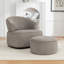 Chaise pivotante rembourrée en polyester avec repose-pieds-561283667