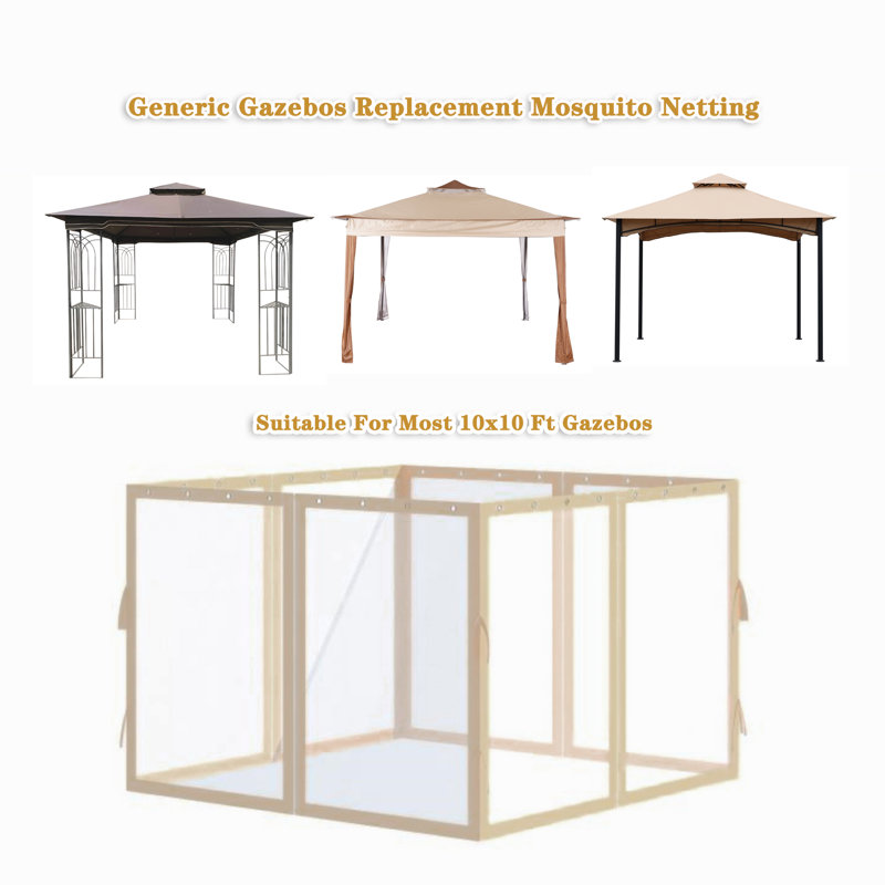 Moustiquaire de remplacement pour moustiquaire Gazebo, Beige