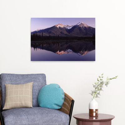 Reflection Of Mountains In Water Banff Alberta Canada Abstract Contemporary Landscape Nature Art