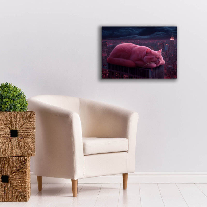 Toile épique Graffiti «Sleepy Cat» par Ann Klee, 26 po x 18 po, H 18 po x l 26 po