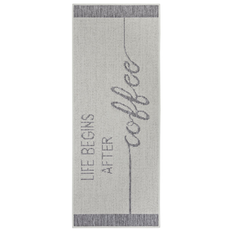 Life Begins After Coffee Cream Rug, Runner 62 x 150 cm