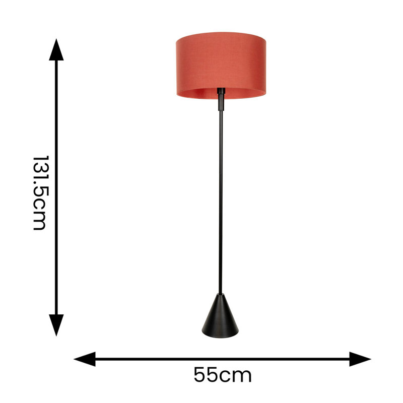 131.5cm Matte Traditional Floor Lamp, Orange