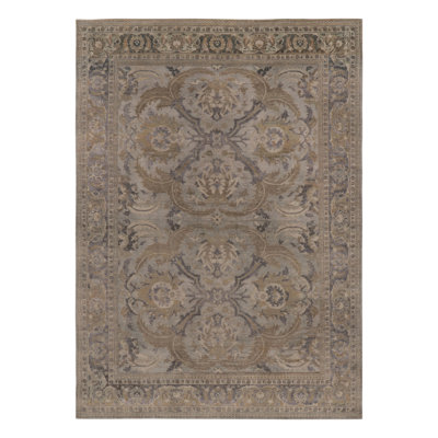 Rug & Kilim’S Polonaise-Inspired Rug, Beige With Elegant Blue Floral Medallions