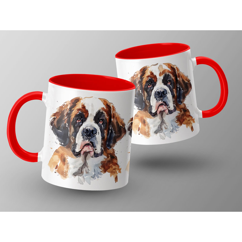 Ceramic Coffee Mug, Red, 3
