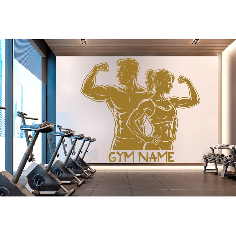 Adhésif décoratif Couple gymnase, Jaune, H 20 po x l 17 po