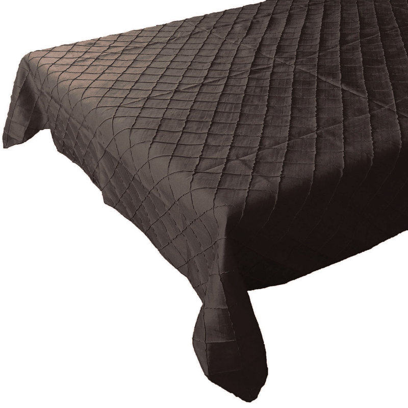 Pintuck Taffeta Tablecloth, 120" x 58", Brown