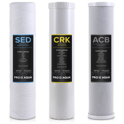 Whole House Heavy Metals Well Water Filter Replacement Set - 3 Stage Sediment KDF/Blend Carbon Block 20 in. 5 Microns