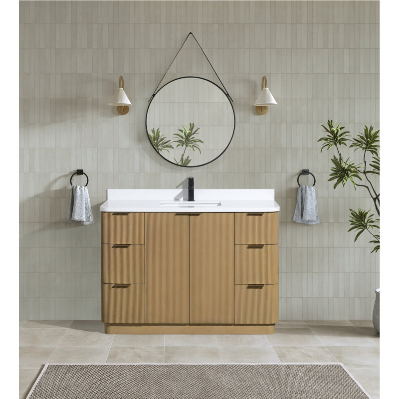 Calamigo 48'' Single Bathroom Vanity With Engineered Quartz Top