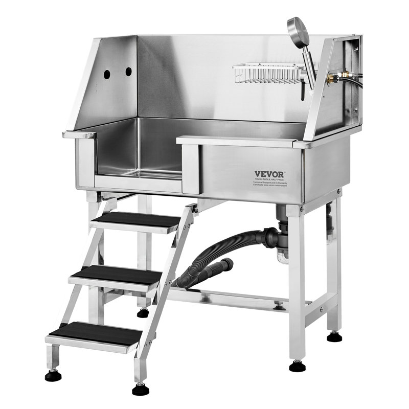48.03'' Stainless Steel Dog Grooming Tub, 40.16" H x 29.84" W x 19.21" D