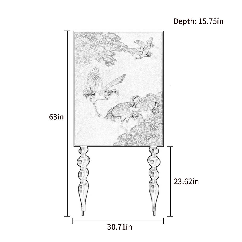 Armoire moderne à double porte minimaliste, Or / blanc ivoire
