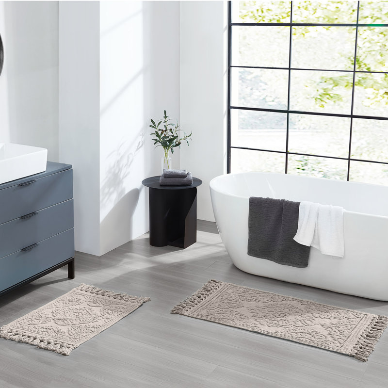 Ricardo 2 Piece Bath Rug Set, Light Gray