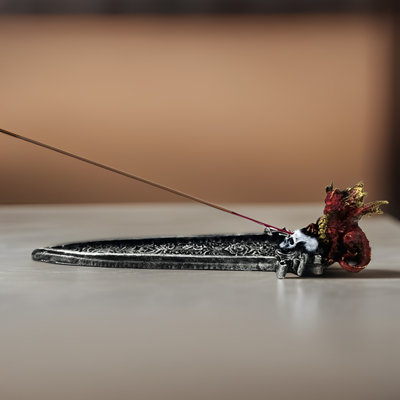 9"W Red Dragon Incense Burner