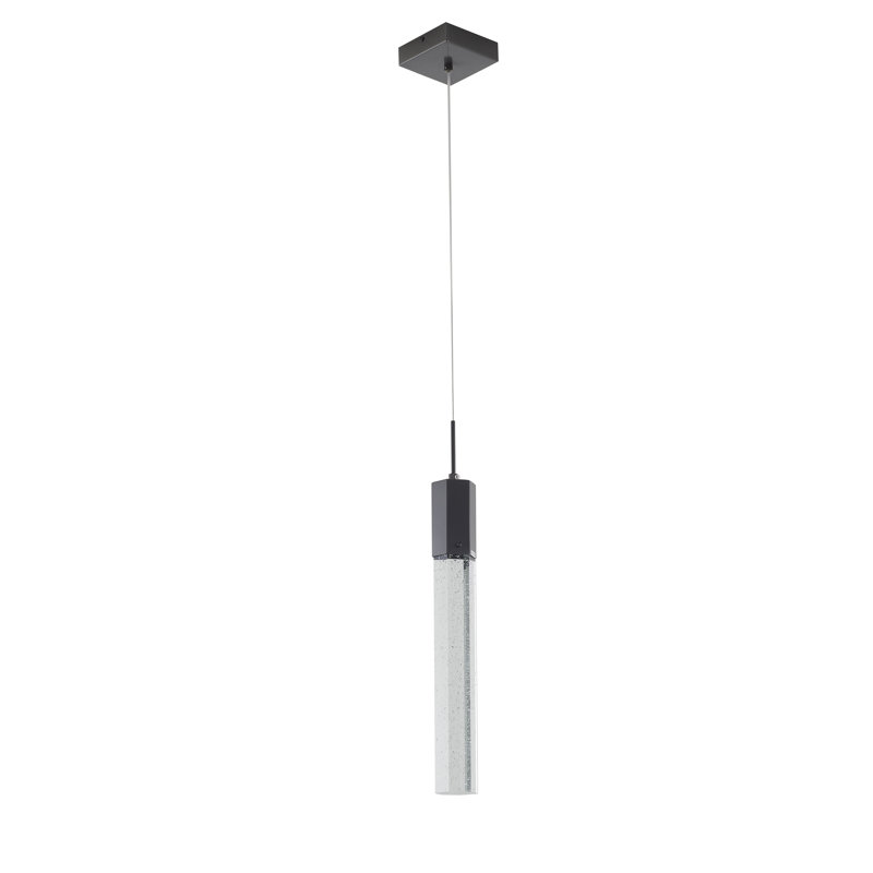 Luminaire suspendu en or 1 lumière avec détails en cristal, Noir