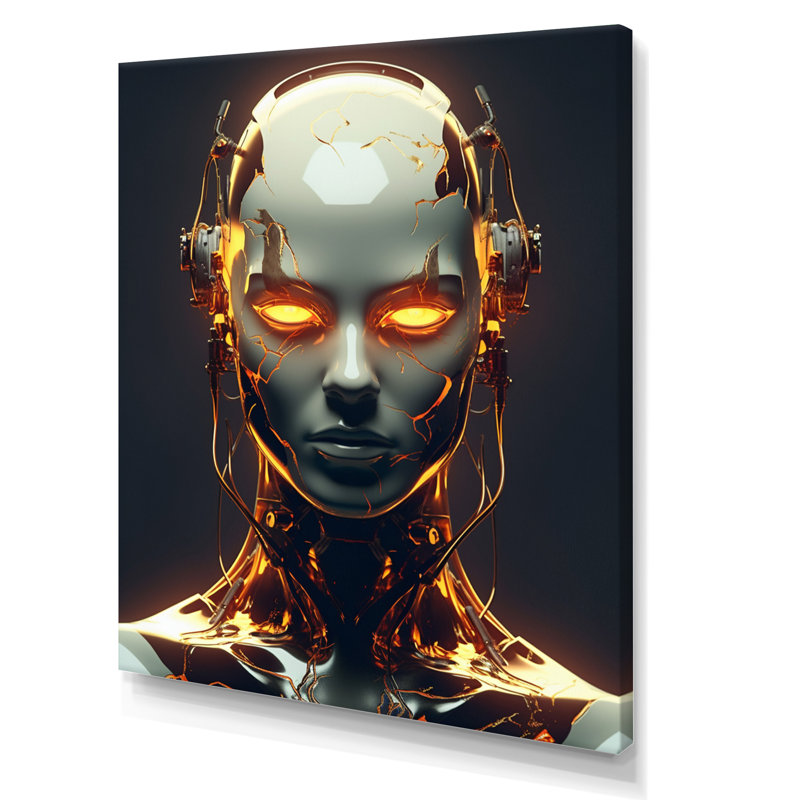 " Robotic Intelligence II ", 44" H x 34" W x 1.5" D, Wrapped Canvas