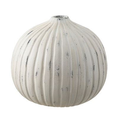 Nisi 8" Round Grooved, Resin Vase