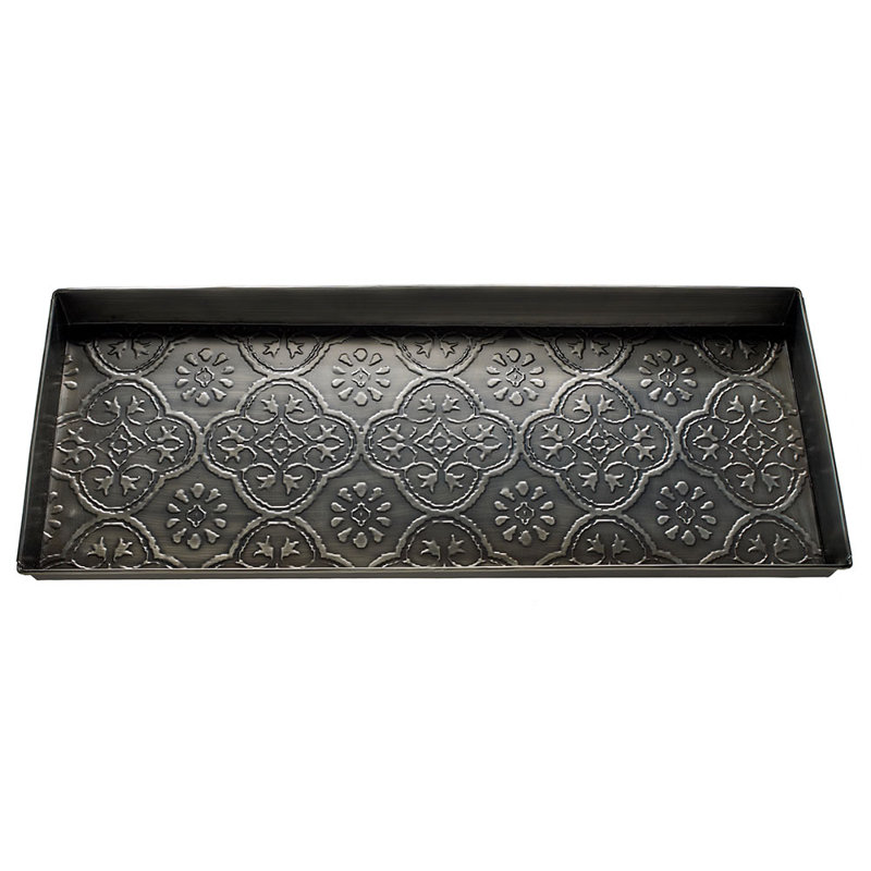 Medallion 30 in 13 in Indoor Boot Tray, Antique Zinc