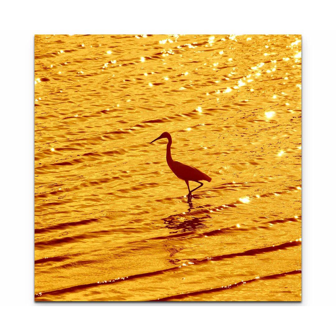 Leinwandbild Reiher im See