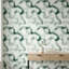 White Background Wallpaper Abstract Green Wall Mural