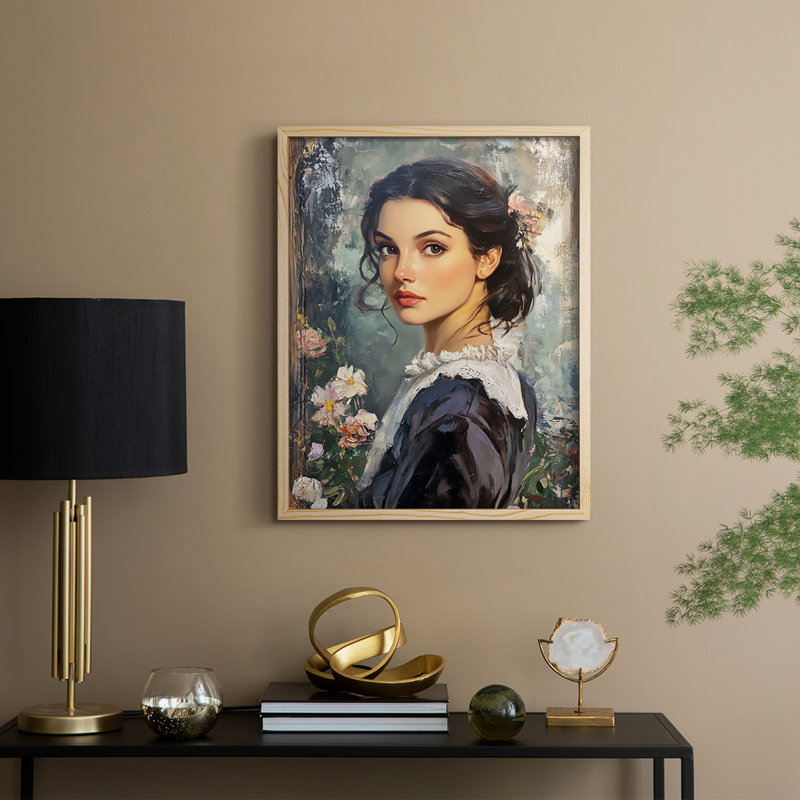 Reproduction encadrée WOMEN Series CXCIX - bois massif, H 15 po x l 12 po