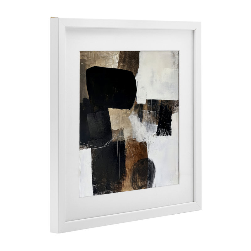 Earthly Hues Abstract Design, reproduction encadrée sous verre, design par Petal Prints Design, H 16 po x l 16 po