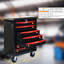 Chariot 7 outils avec 2 freins et surface thermolaquée - Rouille - Rouille noire et rouge-697664694