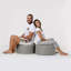 Pouf de jardin élégant, couleur fumée, 21,7 po de diamètre x 11,8 po de hauteur | Tissu 100% polyester imperméable, système de fermeture à glissière caché | Capacité de poids maximale: 440 lb | Idéal pour les espaces extérieurs modernes et le divertissement-755766941