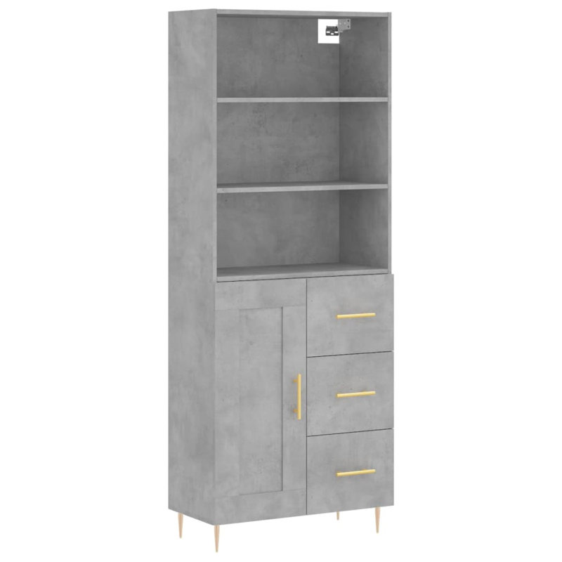 Gobert 69.5 Wide 3 Drawer, Concrete Grey