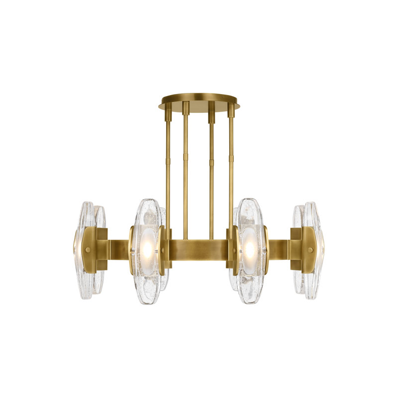 Wythe 8 - Light LED Chandelier, Plated Brass